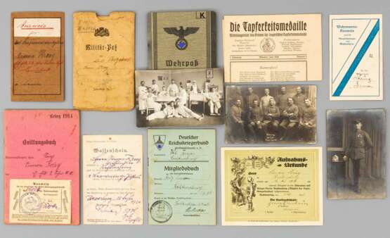 Bayern, Urkunden- und Auszeichnungsgruppe des Simon Krug im 2.Schweren Reiter-Regiment Landshut mit der Silbernen Tapferkeitsmedaille - Foto 8