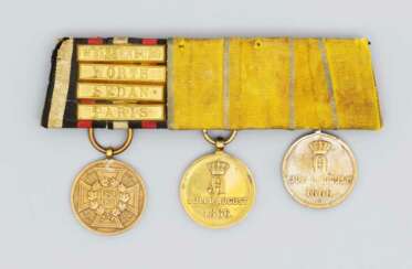 Herzogtum Nassau, Ordensspange mit drei Ehrenzeichen