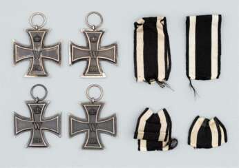 Preussen, Eisernes Kreuz 1914 2.Klasse - vier Stück mit Band