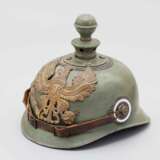 Preussen, Feldgraue Pickelhaube aus Blech für Mannschaften im Ersten Weltkrieg - Foto 1