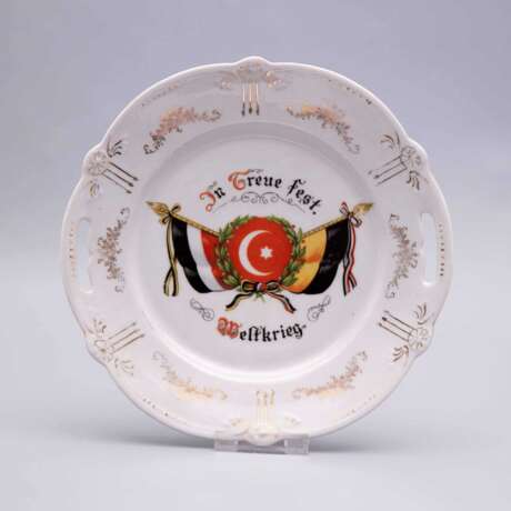 Weltkrieg, Patriotischer Teller mit türkischem Wappen - Foto 1