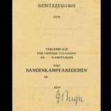 Urkundengruppe des Flugzeugführers Ofw. Hübner bei der Luftflotte 4 mit Autografen von Richthofen, Berger und Stumpff - photo 1