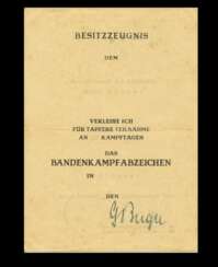 Urkundengruppe des Flugzeugführers Ofw. Hübner bei der Luftflotte 4 mit Autografen von Richthofen, Berger und Stumpff
