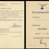Urkundengruppe des Flugzeugführers Ofw. Hübner bei der Luftflotte 4 mit Autografen von Richthofen, Berger und Stumpff - фото 3