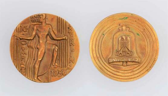 Olympia - Medaille Berlin 1936 Olympische Spiele für Teilnehmer - Foto 1