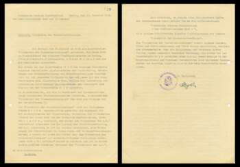 Schreiben der Preussischen Geheimen Staatspolizei mit Autograf Reinhard Heydrich