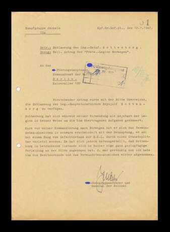 Schreiben von SS-Obergruppenführer Friedrich Jeckeln mit Unterschrift 1942 - photo 1