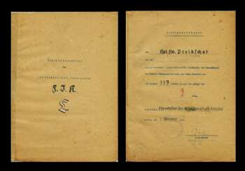 Schützenurkunde der Fallschirm-Infanterie-Kompanie Stendal mit Meissner Porzellanteller als Siegerpreis 1937