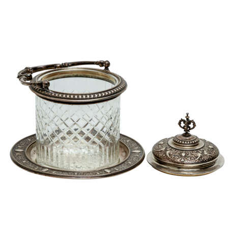KOCH&BERGFELD Eiskühler auf Tablett, 800 Silber, 19./20. Jahrhundert - Foto 3