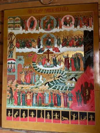Образ страшного суда Bord иконопись темперой Art religieux мистика Russie 2023 - photo 1