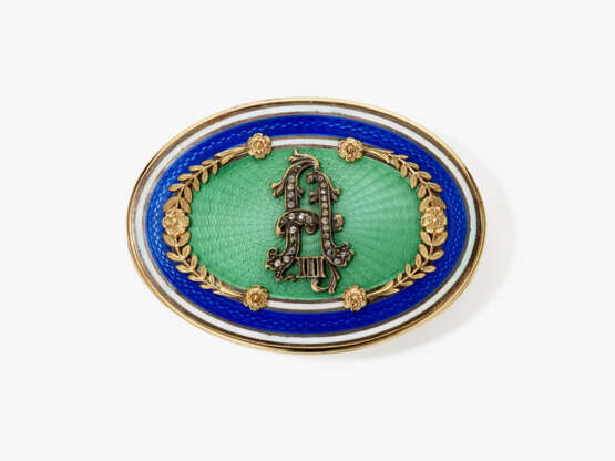 Ovale Deckeldose in der Art der Fabergé-Dosen - photo 3