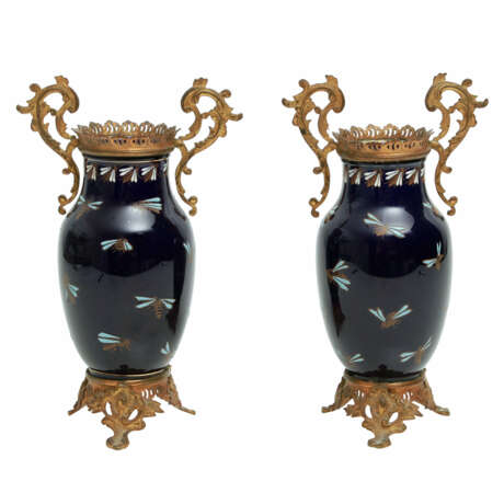Wohl FRANKREICH Paar Vasen, 19. Jahrhundert - Foto 3