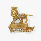 Löwenbrosche verziert mit Diamanten im Achtkantschliff - фото 1