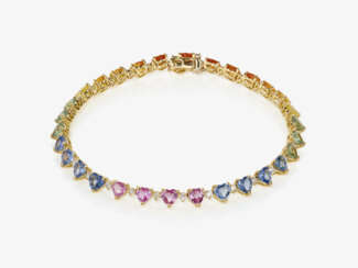 Armband mit farbigen Saphiren und Diamanten