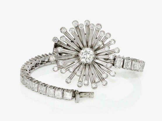 Diamantarmband mit blütenförmiger Schließe - photo 3