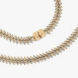 Klassische Flachpanzer Halskette üppig verziert mit Diamanten im Achtkant - photo 1