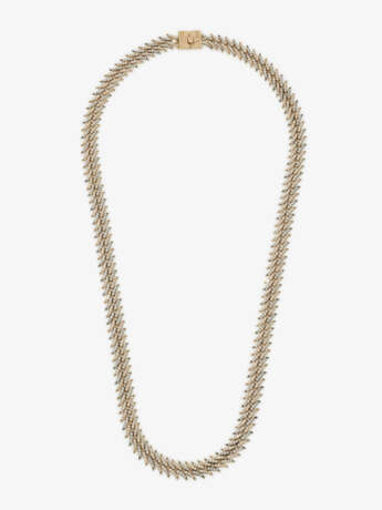 Klassische Flachpanzer Halskette üppig verziert mit Diamanten im Achtkant - фото 2