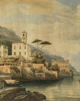 Salomon Corrodi. Gravedona am Ufer des Comer Sees