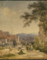 Salomon Corrodi. Blick auf Rom mit dem Colosseum
