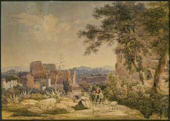 Salomon Corrodi. Blick auf Rom mit dem Colosseum