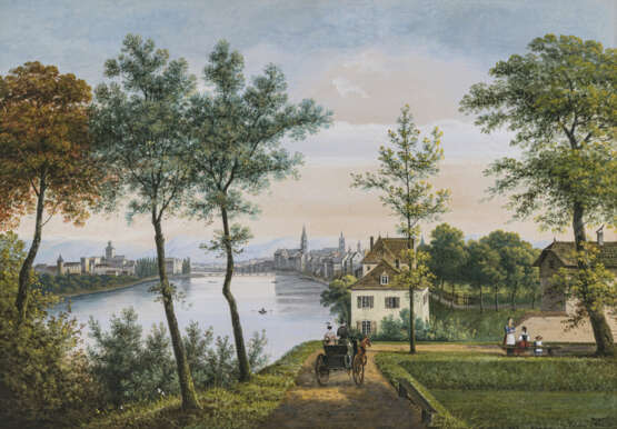 Hendrik Johannes Knip. Blick über den Rhein auf Basel - photo 1