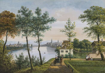 Hendrik Johannes Knip. Blick über den Rhein auf Basel