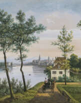 Hendrik Johannes Knip. Blick über den Rhein auf Basel
