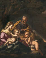 Italien 17. Jh. Die Heilige Familie mit dem Johannesknaben