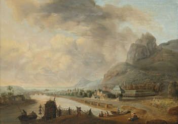 Johann Alexander Thiele, Art des. Flusslandschaft mit Schloss