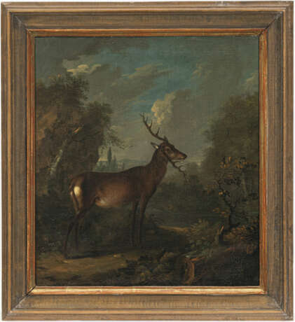 Süddeutsch (Johann Elias Ridinger, 1698 Ulm - 1767 Augsburg, Umkreis?) 18. Jh. Hirsch in Waldlandschaft - фото 2