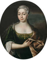 Unbekannt 18. Jh. Bildnis einer Dame im grünen Samtkleid