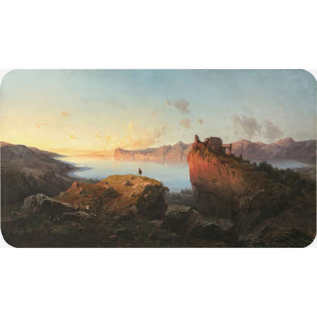 Carl Millner. "Sonnenuntergang bei Nago am Lago di Garda" - фото 1