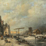 Cornelis Petrus t Hoen. Winterliche Flusslandschaft mit Figurenstaffage - Foto 1