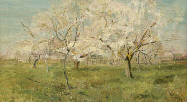 Guglielmo Ciardi. Blühende Apfelbäume
