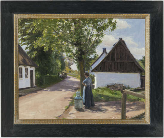 Hans Andersen Brendekilde. Dänische Dorfstraße mit Bäuerin und Milchwagen - Foto 2