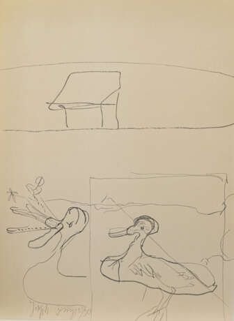 Joseph Beuys. Geschnatter unterhalb der Hütte, Sternbild des Bären und Junger Elch über dem Haus des alten Müllers. 1981 - Foto 1
