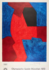 Serge Poliakoff. Komposition in Blau, Rot und Schwarz