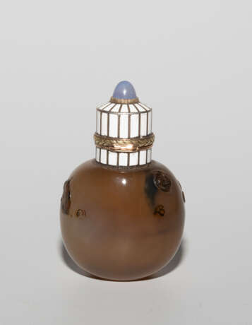 Achat-Snuff Bottle mit Emaillemontur - photo 7