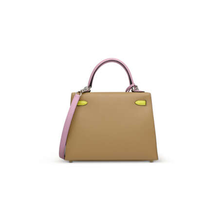 A LIMITED EDITION CHAI, LIME & MAUVE SYLVESTRE EPSOM LEATHER TRICOLOR SELLIER KELLY 25 WITH PALLADIUM HARDWARE - photo 3