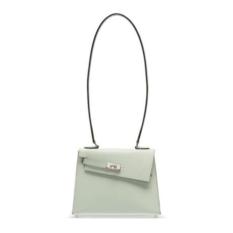 A LIMITED EDITION VERT FIZZ EPSOM LEATHER SELLIER DESORDRE KELLY 20 WITH PALLADIUM HARDWARE - Foto 1