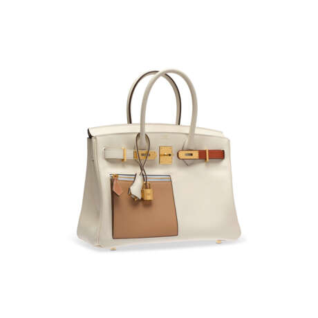 A LIMITED EDITION NATA, CHAI, CUIVRE, LIME & MAUVE SYLVESTRE SWIFT LEATHER COLORMATIC BIRKIN 30 WITH GOLD HARDWARE - photo 2