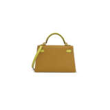 A CUSTOM GOLD & LIME CH&#200;VRE LEATHER MINI KELLY 20 II WITH GOLD HARDWARE - photo 3