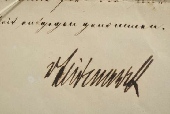 Autograph Otto von Bismarck (1815-1898) "Dankesbrief an Heinrich Ehlendorff für Zigarren" von 1873, sign., 28,2x22cm, 2 Falze, leichte Altersspuren - фото 3