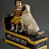 Mechanische Bank "Speaking Dog", Gusseisen, bemalt, USA, wohl 1. Hälfte 20.Jh., 18x19,5x7,8cm, funktionstüchtig, Alters- und Gebrauchsspuren - фото 2