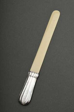 Art Deco Brieföffner oder Pfalzmesser mit facettiertem Silber 800 Griff und Bakelit Klinge, L. 25cm - Foto 1
