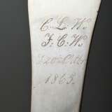 Großer Kloßlöffel "Altfaden", verso monogrammiert und datiert 1865, MZ: IB/LB, Silber, 157g, L. 39cm - photo 4