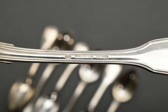 7 Teaspoons "Augsburger Faden", Wilkens, silver 800, 168g, L. 13,3cm - Foto 3