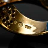 Reich besetzter Gelbgold 750 Ring mit Diamanten im Brillant-, Alt- und Achtkantschliff (zus. ca. 1.72ct/SI-P2/W-CR) sowie Smaragd (ca. 0.10ct), 14,8g, Gr. 55 - Foto 5