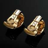 Paar Bulgari "Parentesi" Gelbgold 750 und Edelstahl Ohrclips, sign. 18,6g, H. 2cm, Originalbox - фото 3