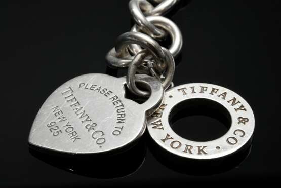 Tiffany Silber 925 Gliederkette „RETURN TO TIFFANY“ mit Herzanhänger und Karabinerverschluss, 65,5g, L. 41cm - photo 2
